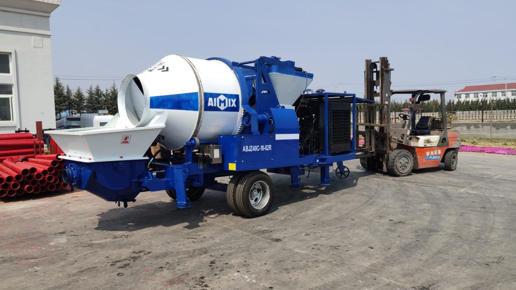 concrete mixer machine with pump