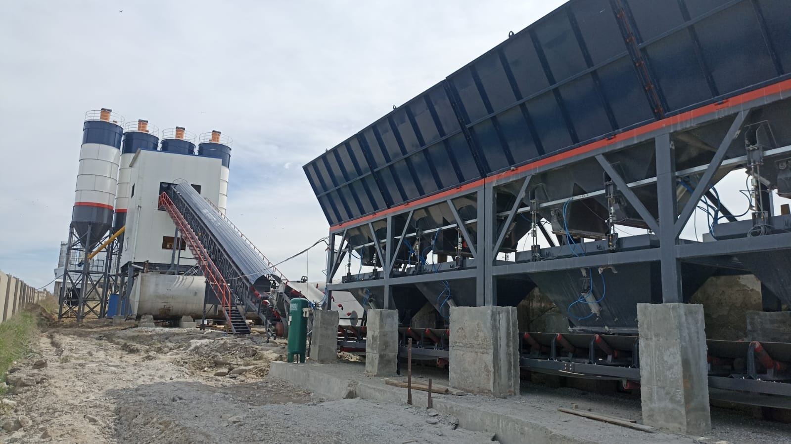 aj180 stationary concrete batching plant in KZ aimix